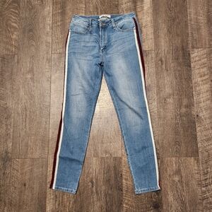 Velvet Heart Denim Sadie Mid Rise Super Skinny Jeans With Velvet Stripes